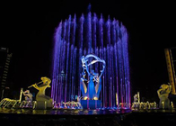 Большое на открытом воздухе музыкальное современное искусство фонтана, фонтан 3д с светами поставщик