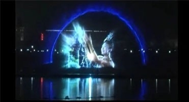 Творческий на открытом воздухе занавес экрана воды лазера цифров, фильм фонтана лазера поставщик